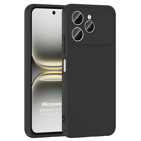 Microsonic TECNO Spark 40 Kılıf Groovy Soft Siyah 1