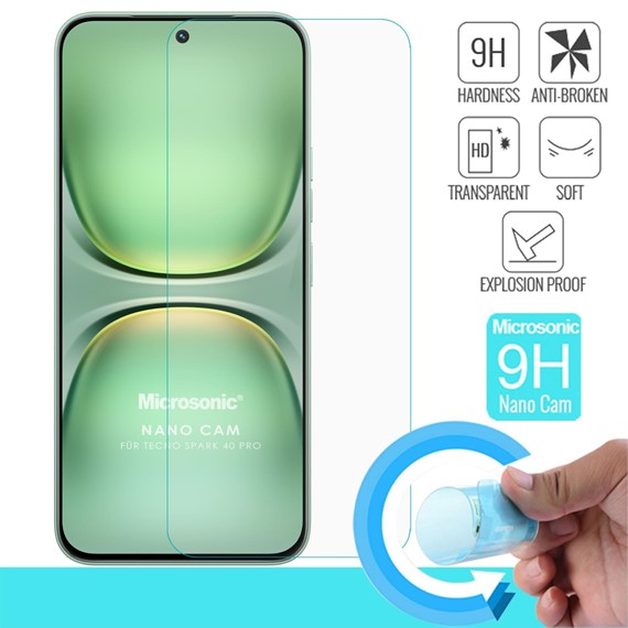 Microsonic TECNO Spark 40 Pro Nano Glass Cam Ekran Koruyucu 2