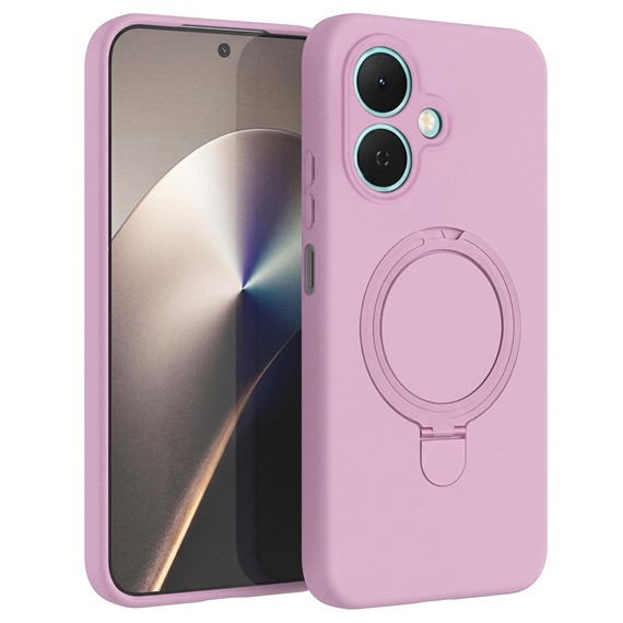 Microsonic TECNO Spark Go 2 Kılıf Aura Stant MagSafe Pembe 1