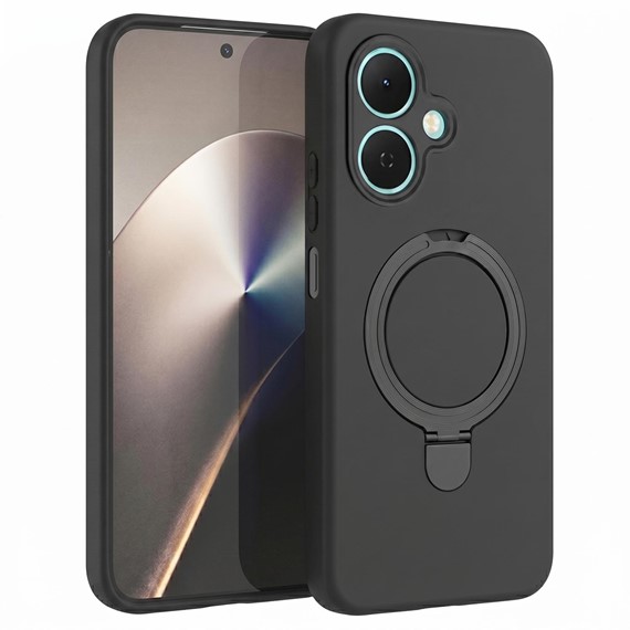 Microsonic TECNO Spark Go 2 Kılıf Aura Stant MagSafe Siyah 1
