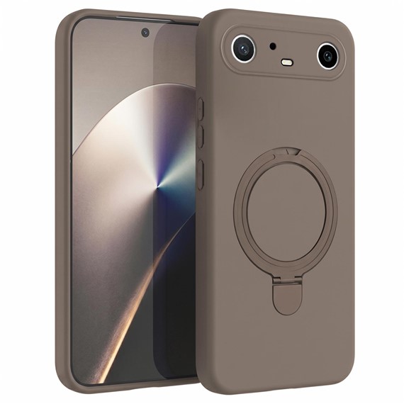 Microsonic TECNO Spark Slim 5G Kılıf Aura Stant MagSafe Kahverengi 1