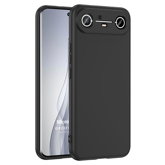 Microsonic TECNO Spark Slim 5G Kılıf Groovy Soft Siyah 1