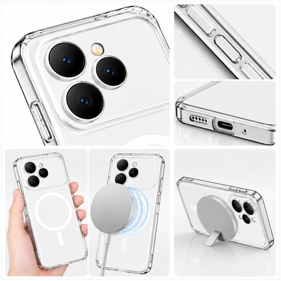 Microsonic Tecno Spark 40 Kılıf MagSafe Clear Sararmaz Şeffaf 2