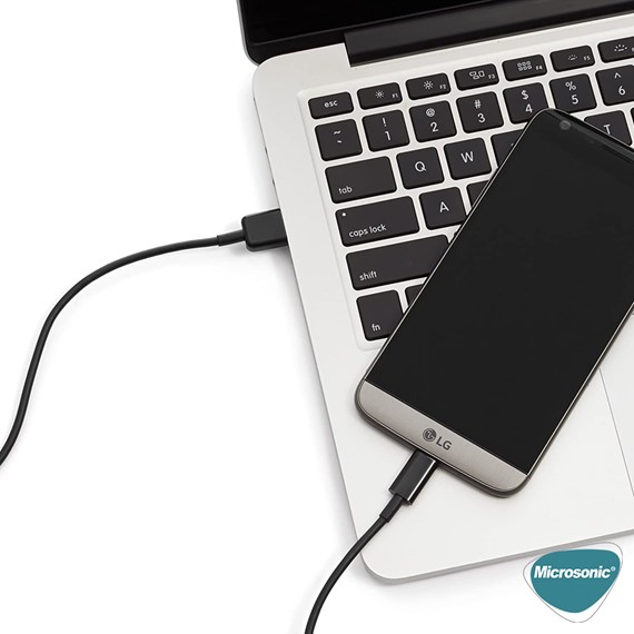 Microsonic Type-C to USB Kablo Macbook iOS Typ-C to USB Dönüştürücü Adaptör Kablo Siyah 3