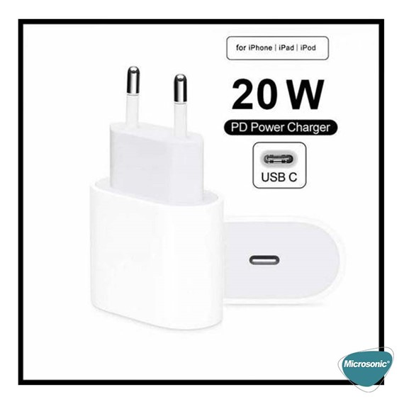 Microsonic Apple iPhone 11 USB-C Güç Adaptörü Type-C Priz Şarj Cihazı Adaptörü 2
