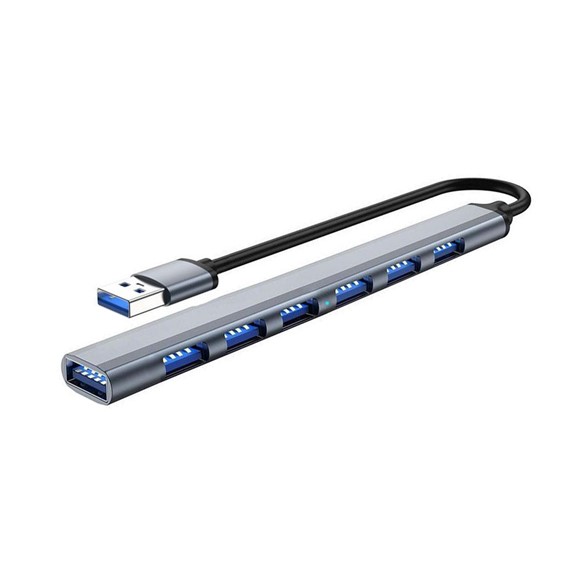 Microsonic USB Type-C 7 Port Hub Kablo Çoklu USB Çevirici Gri 1