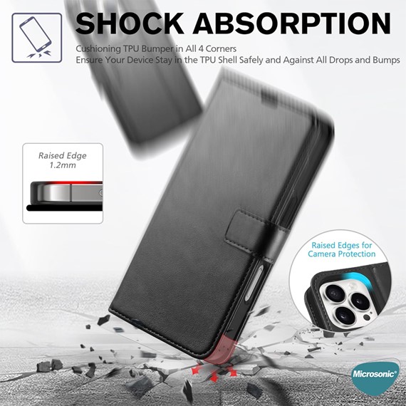 Microsonic Infinix GT 20 Pro Kılıf Delux Leather Wallet Siyah 5