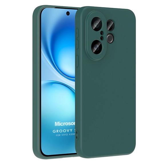 Microsonic Vivo X200 FE 5G Kılıf Groovy Soft Koyu Yeşil 1