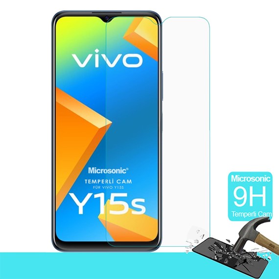 Microsonic Vivo Y15s Tempered Glass Cam Ekran Koruyucu 1