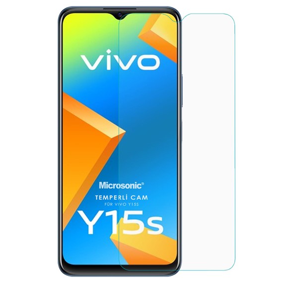 Microsonic Vivo Y15s Tempered Glass Cam Ekran Koruyucu 2