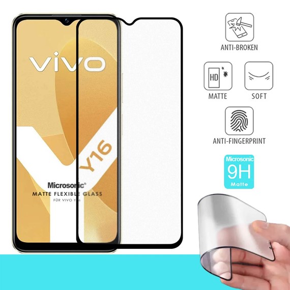 Microsonic Vivo Y16 Seramik Matte Flexible Ekran Koruyucu Siyah 1