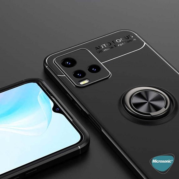 Microsonic Vivo Y32 Kılıf Kickstand Ring Holder Siyah 4