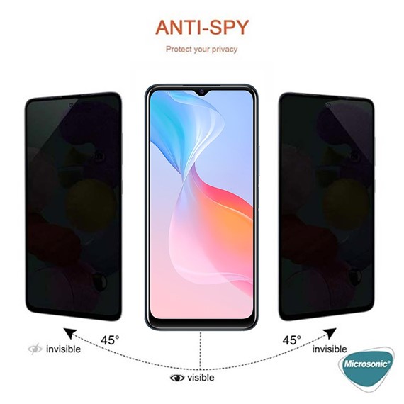 Microsonic Vivo Y32 Privacy 5D Gizlilik Filtreli Cam Ekran Koruyucu Siyah 2