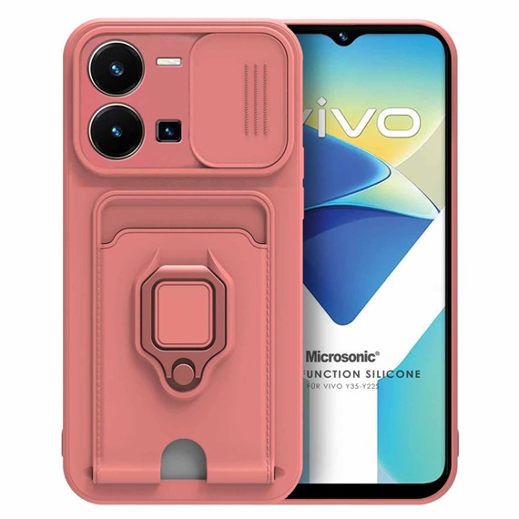 Microsonic Vivo Y35 Kılıf Multifunction Silicone Pembe 1