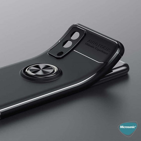 Microsonic Vivo Y51 Kılıf Kickstand Ring Holder Kırmızı 7