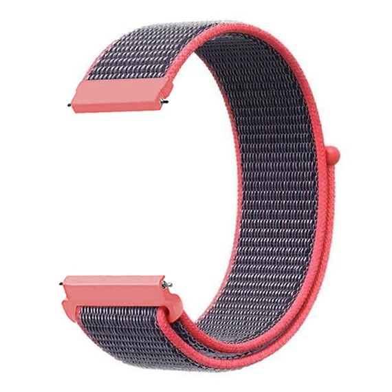 Microsonic Samsung Galaxy Watch 3 41mm Hasırlı Kordon Woven Sport Loop Koyu Pembe 2