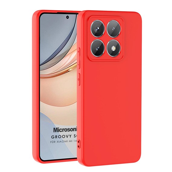 Microsonic Xiaomi 14T Pro Kılıf Groovy Soft Kırmızı 1