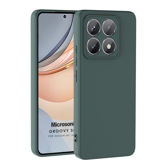 Microsonic Xiaomi 14T Pro Kılıf Groovy Soft Koyu Yeşil 1