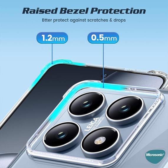 Microsonic Xiaomi 14T Pro Kılıf Shock Absorbing Şeffaf 3