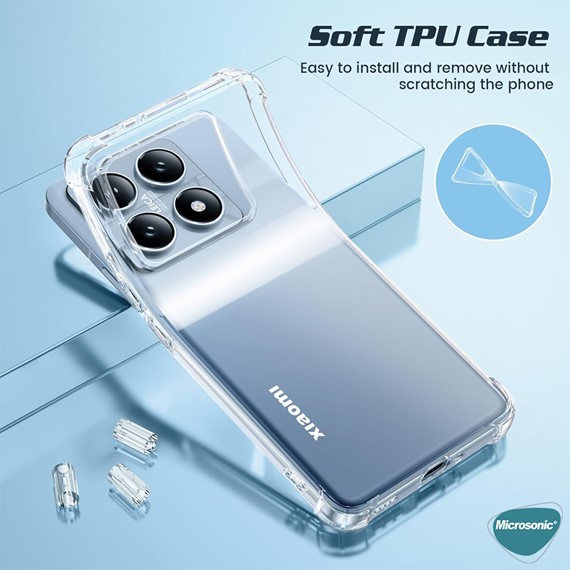 Microsonic Xiaomi 14T Pro Kılıf Shock Absorbing Şeffaf 5