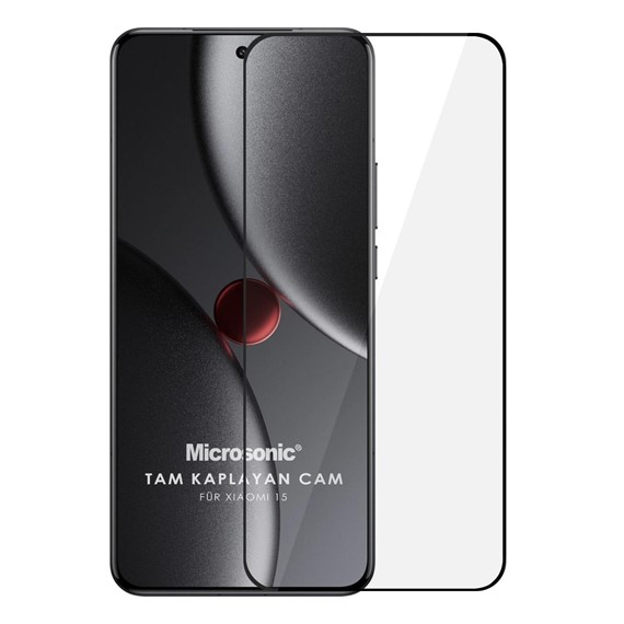 Microsonic Xiaomi 15 Tam Kaplayan Temperli Cam Ekran Koruyucu Siyah 1