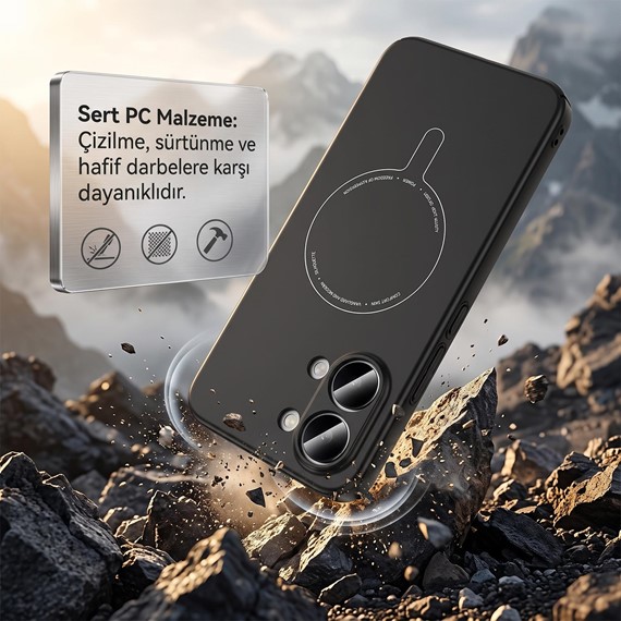 Microsonic Apple iPhone 17e Kılıf AirFit MagSafe Bordo 4