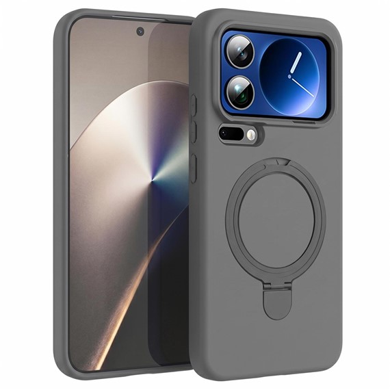 Microsonic Xiaomi 17 Pro Max Kılıf Aura Stant MagSafe Gri 1