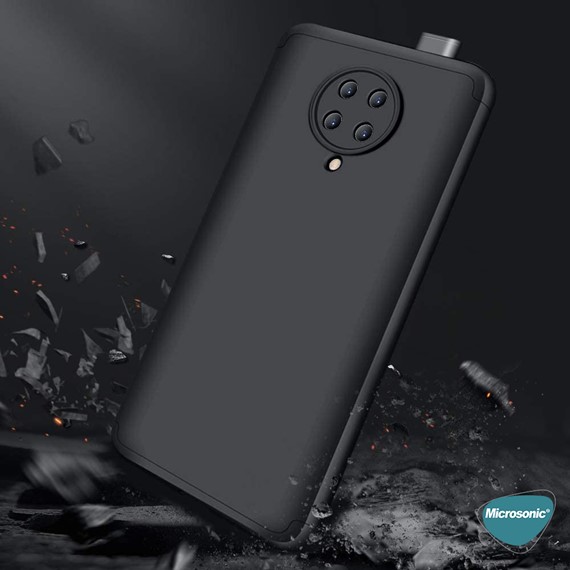 Microsonic Xiaomi Redmi K30 Pro Kılıf Double Dip 360 Protective Siyah Kırmızı 4