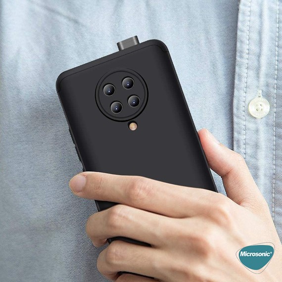 Microsonic Xiaomi Poco F2 Pro Kılıf Double Dip 360 Protective Siyah Kırmızı 6