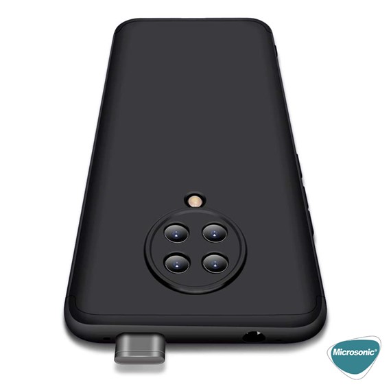 Microsonic Xiaomi Poco F2 Pro Kılıf Double Dip 360 Protective Siyah Gri 7