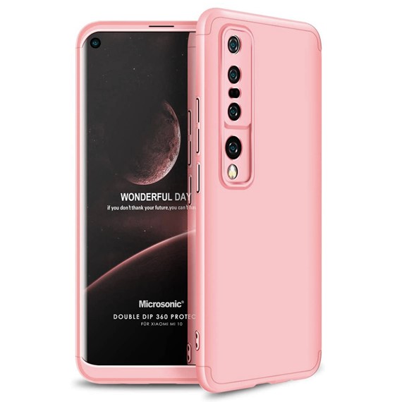 Microsonic Xiaomi Mi 10 Kılıf Double Dip 360 Protective Rose Gold 1