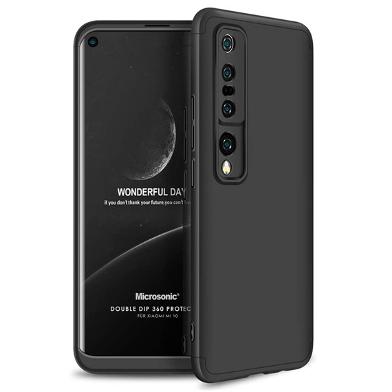 Microsonic Xiaomi Mi 10 Kılıf Double Dip 360 Protective Siyah 1