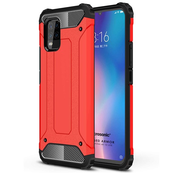 Microsonic Xiaomi Mi 10 Lite Kılıf Rugged Armor Kırmızı 1