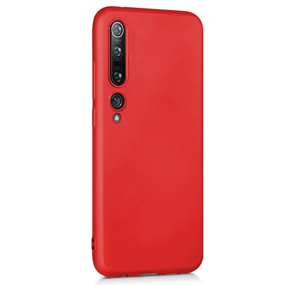 Microsonic Matte Silicone Xiaomi Mi 10 Kılıf Kırmızı 2