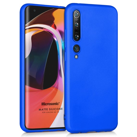 Microsonic Matte Silicone Xiaomi Mi 10 Kılıf Mavi 1