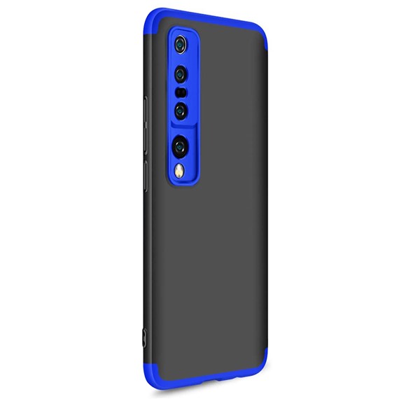 Microsonic Xiaomi Mi 10 Pro Kılıf Double Dip 360 Protective Siyah Mavi 2