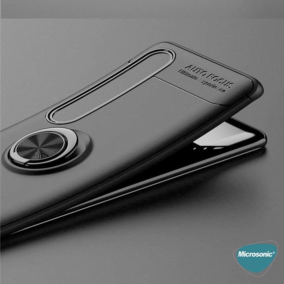 Microsonic Xiaomi Mi 10 Kılıf Kickstand Ring Holder Siyah 4