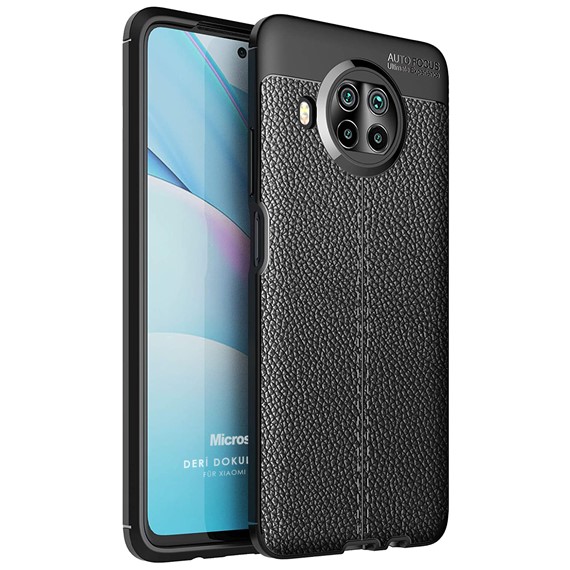 Microsonic Xiaomi Mi 10T Lite Kılıf Deri Dokulu Silikon Siyah 1