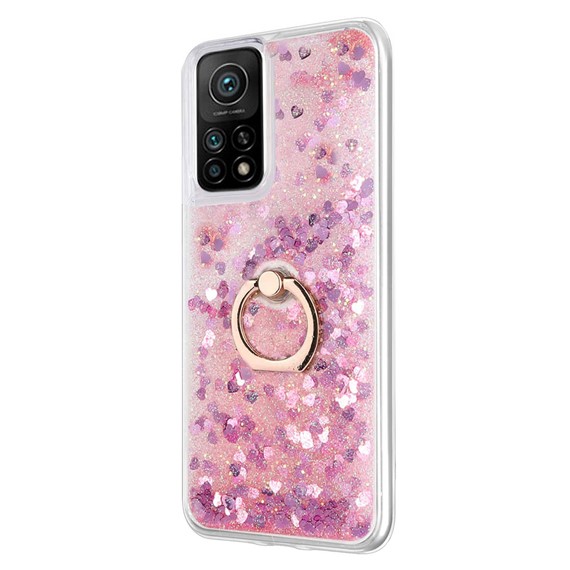 Microsonic Xiaomi Mi 10T Kılıf Glitter Liquid Holder Pembe 2