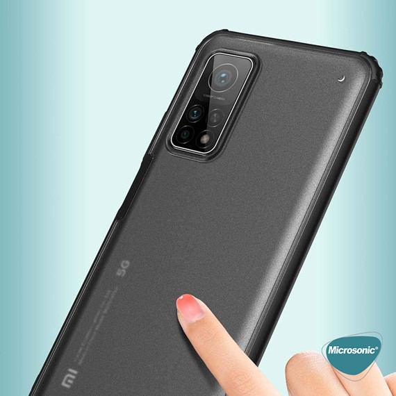 Microsonic Xiaomi Mi 10T Pro Kılıf Frosted Frame Kırmızı 5