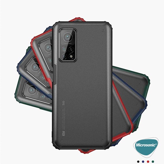 Microsonic Xiaomi Mi 10T Kılıf Frosted Frame Yeşil 7