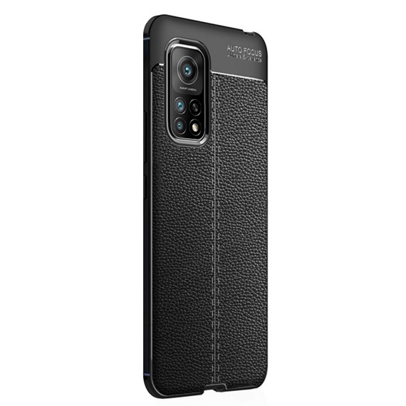 Microsonic Xiaomi Mi 10T Pro Kılıf Deri Dokulu Silikon Siyah 2