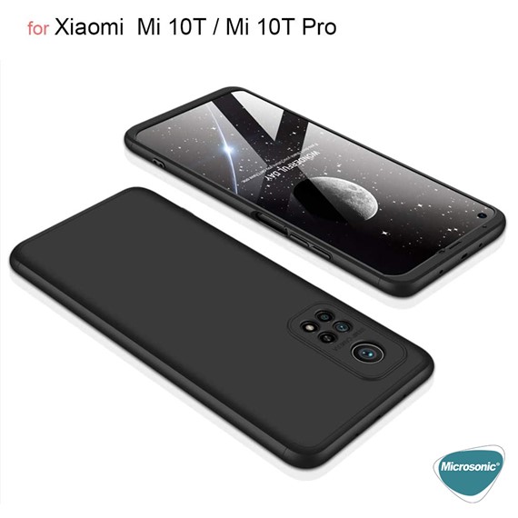 Microsonic Xiaomi Mi 10T Kılıf Double Dip 360 Protective Siyah 8