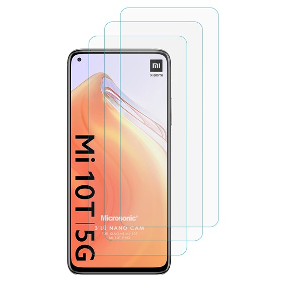 Microsonic Xiaomi Mi 10T Pro Screen Protector Nano Glass Cam Ekran Koruyucu 3 Pack 2