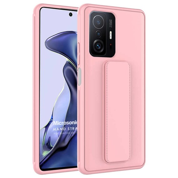 Microsonic Xiaomi Mi 11T Kılıf Hand Strap Pembe 1