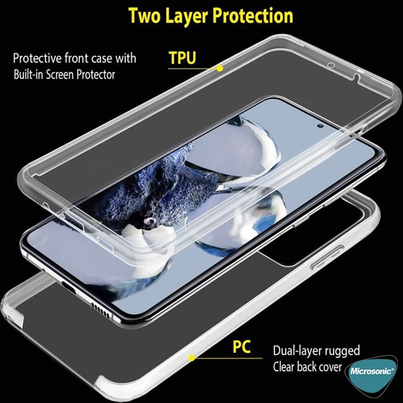 Microsonic Xiaomi Poco X5 Pro Kılıf 6 Tarafı Tam Full Koruma 360 Clear Soft Şeffaf 3