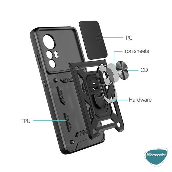 Microsonic Xiaomi Mi 12T Pro Kılıf Impact Resistant Siyah 2