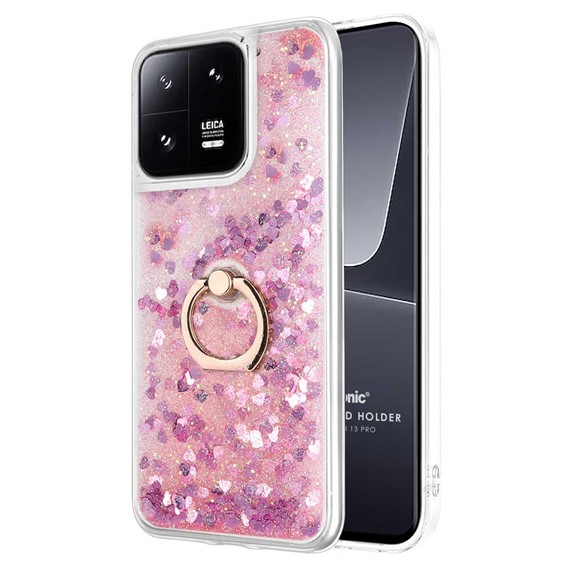 Microsonic Xiaomi Mi 13 Pro Kılıf Glitter Liquid Holder Pembe 1