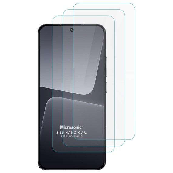 Microsonic Xiaomi Mi 13 Screen Protector Nano Glass Cam Ekran Koruyucu 3 lü Paket 1
