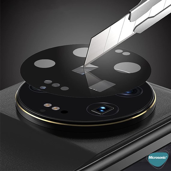 Microsonic Xiaomi Mi 13 Ultra Kamera Lens Koruma Camı V2 Siyah 4